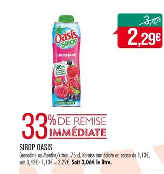 Match OASIS SIROP offre