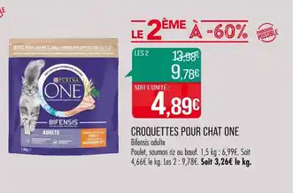 Match PURINA CROQUETTES POUR CHAT ONE offre