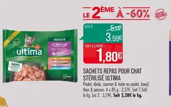 Match ULTIMA SACHETS REPAS POUR CHAT STÉRILISÉ offre