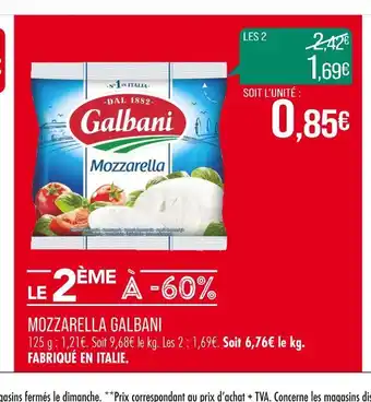 Match GALBANI MOZZARELLA offre