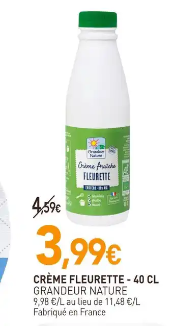 naturéO GRANDEUR NATURE CRÈME FLEURETTE offre