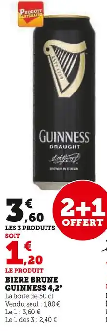 Super U GUINNESS BIERE BRUNE 4,2° offre