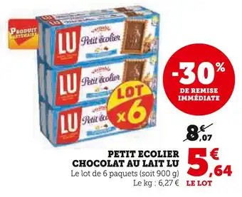 Super U LU PETIT ECOLIER CHOCOLAT AU LAIT offre