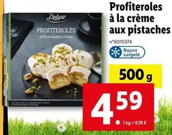 Lidl Deluxe Profiteroles à la crème aux pistaches offre