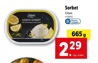 Lidl Deluxe Sorbet offre