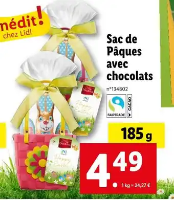 Lidl FAVORINA Sac de Pâques avec chocolats offre