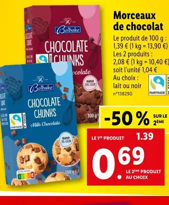 Belbake Morceaux de chocolat