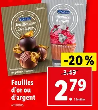 Lidl Belbake Feuilles d’or ou d’argent offre
