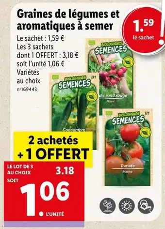 Lidl Graines de légumes et aromatiques à semer offre