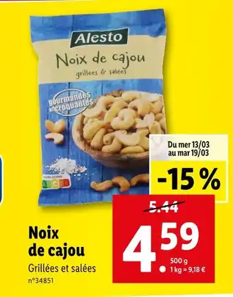 Lidl Alesto Noix de cajou offre
