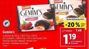 Lidl Sondey Gemim’s offre