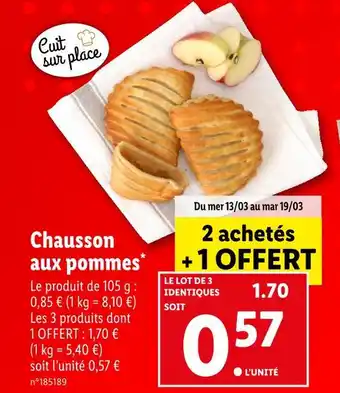 Lidl Chausson aux pommes offre