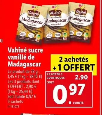 Lidl Vahiné sucre vanillé de Madagascar offre