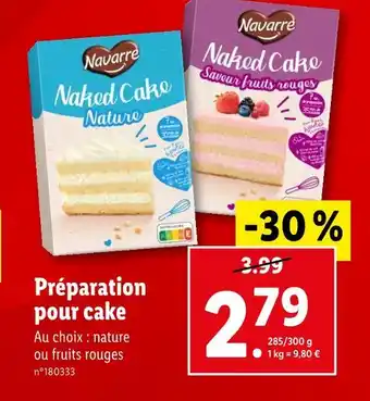 Lidl Navarre Préparation pour cake offre