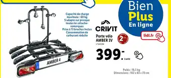 Lidl CRIVIT Porte vélo AMBER IV offre