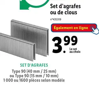 Lidl Set d’agrafes ou de clous offre