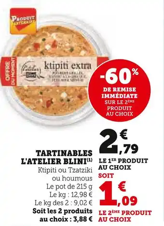 U Express L'ATELIER BLINI TARTINABLES offre