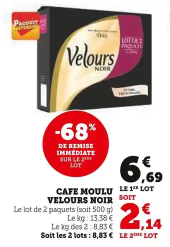 U Express VELOURS NOIR CAFE MOULU offre