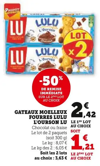 U Express LU GATEAUX MOELLEUX FOURRES LULU L'OURSON offre