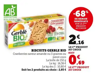 U Express GERBLE BISCUITS BIO offre