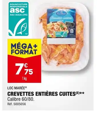 ALDI LOC MARÉE CREVETTES ENTIÈRES CUITES offre