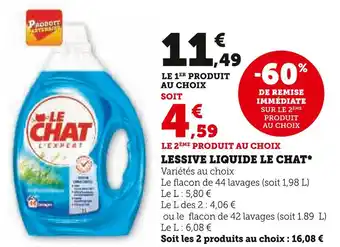 U Express LE CHAT LESSIVE LIQUIDE offre