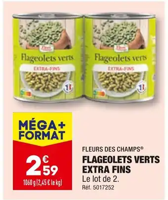 ALDI FLEURS DES CHAMPS FLAGEOLETS VERTS EXTRA FINS offre