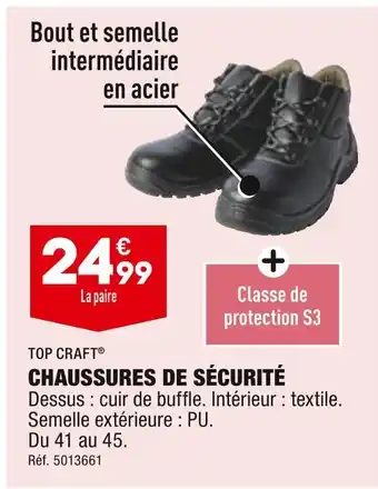 ALDI TOP CRAFT CHAUSSURES DE SÉCURITÉ offre