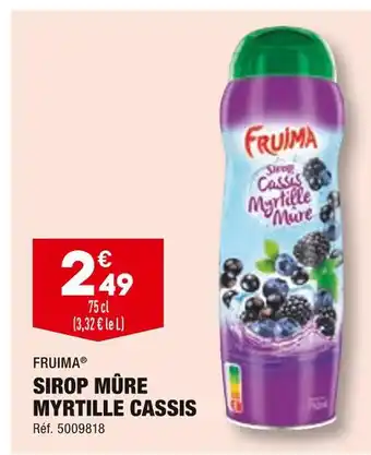 ALDI FRUIMA SIROP MÛRE MYRTILLE CASSIS offre