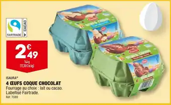ALDI ISAURA 4 ŒUFS COQUE CHOCOLAT offre