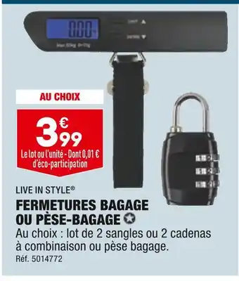 ALDI LIVE IN STYLE FERMETURES BAGAGE OU PÈSE-BAGAGE offre