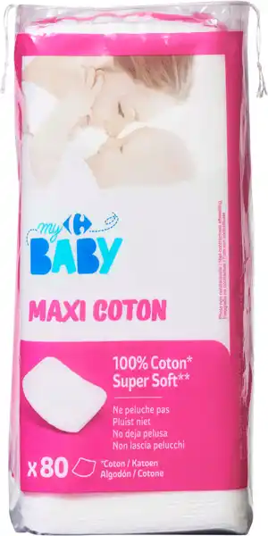 Carrefour CARREFOUR BABY Maxi carrés coton offre