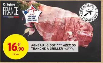 Intermarché AGNEAU : GIGOT AVEC OS TRANCHE À GRILLER offre