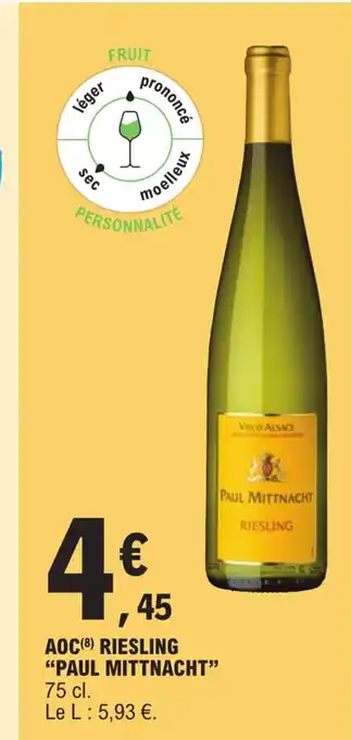 E.Leclerc Express AOC (8) RIESLING "PAUL MITTNACHT" offre
