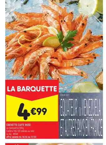 Leader Price CREVETTE CUITE ROSE offre
