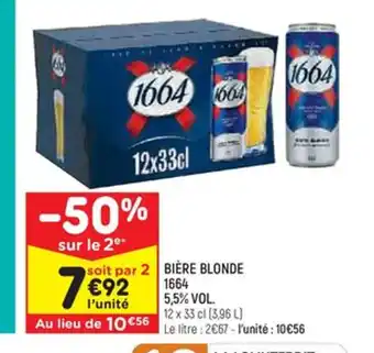 Leader Price 2 BIÈRE BLONDE offre