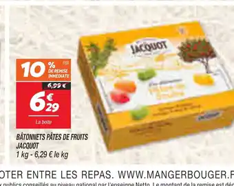 Netto BATONNETS PÂTES DE FRUITS JACQUOT offre