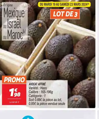 Netto AVOCAT AFFINÉ offre