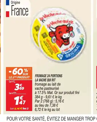Netto FROMAGE 24 PORTIONS LA VACHE QUI RIT offre