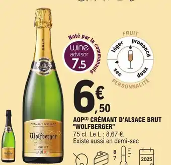 E.Leclerc AOP(²) CRÉMANT D'ALSACE BRUT "WOLFBERGER" offre