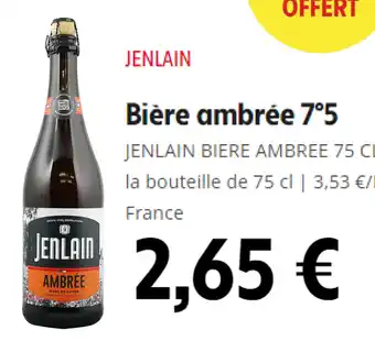 Intermarché Bière ambrée 7°5 JENLAIN BIERE AMBREE 75 CL offre