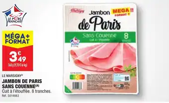 ALDI JAMBON DE PARIS SANS COUENNE(A) Cuit à l'étouffée. 8 tranches. offre
