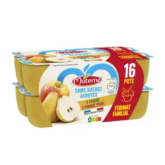 Carrefour Market MATERNE Compotes sans sucres ajoutés Format Familial offre