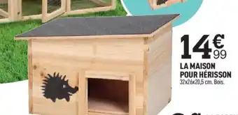 Centrakor LA MAISON POUR HÉRISSON 32x26x20,5 cm. Bois. offre