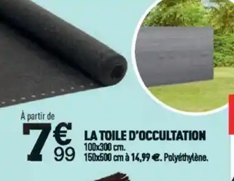 Centrakor LA TOILE D'OCCULTATION offre