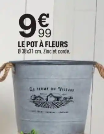 Centrakor LE POT À FLEURS 038x31 cm. Zinc et corde. offre