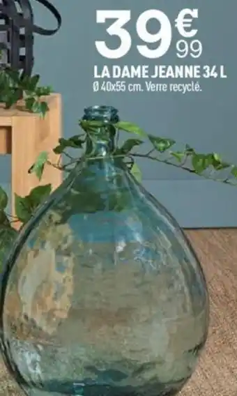Centrakor LA DAME JEANNE 34 L 040x55 cm. Verre recyclé. offre