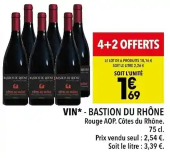 Supeco VIN* - BASTION DU RHÔNE Rouge AOP. Côtes du Rhône. offre