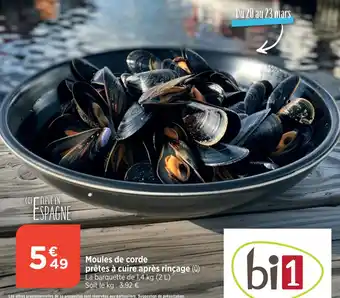 Bi1 Moules de corde prêtes à cuire après rinçage (Q) offre