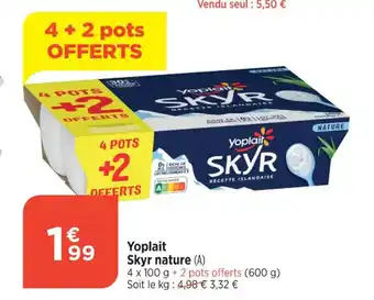 Bi1 Yoplait Skyr nature (A) offre